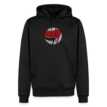 antifasciste de gauche - Sweat à capuche Premium bio Homme - noir - Devant - Nico (187cm)