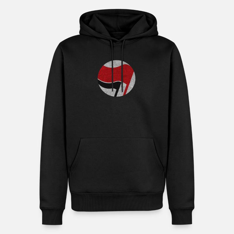 antifasciste de gauche - Sweat à capuche Premium bio Homme - noir