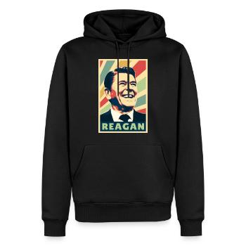 Ronald Reagan Colores vintage - Sweat à capuche Premium bio Homme - noir - Devant - Nico (187cm)