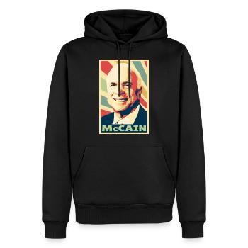 John McCain Colores vintage - Sweat à capuche Premium bio Homme - noir - Devant - Nico (187cm)