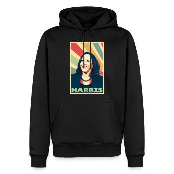 Kamala Harris Vintage Farben - Männer Premium Bio Hoodie - Schwarz - Vorne - Nico (187cm)