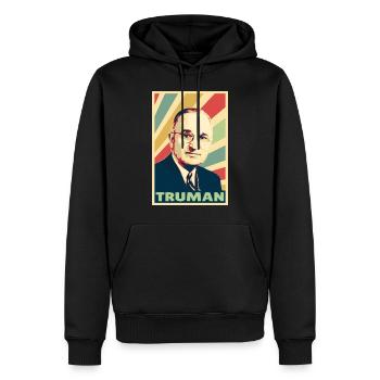 Harry S Truman Colors Vintage - Sweat à capuche Premium bio Homme - noir - Devant - Nico (187cm)