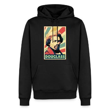 Frederick Douglass Vintage Farben - Männer Premium Bio Hoodie - Schwarz - Vorne - Nico (187cm)