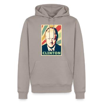 Bill Clinton Vintage Colors - Men’s Premium Organic Hoodie - taupe - Front - Nico (187cm)