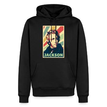 Andrew Jackson Vintage Farben - Männer Premium Bio Hoodie - Schwarz - Vorne - Nico (187cm)