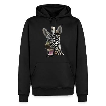 Breit grinsendes Zebra - Männer Premium Bio Hoodie - Schwarz - Vorne - Nico (187cm)