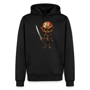 Pirate extraterrestre avec sabre - Sweat à capuche Premium bio Homme - noir - Devant - Nico (187cm)