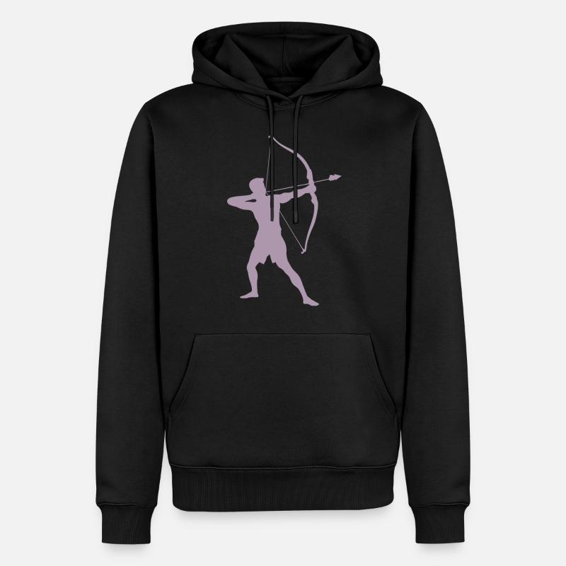 Silhouette d’archer, précise - Sweat à capuche Premium bio Homme - noir