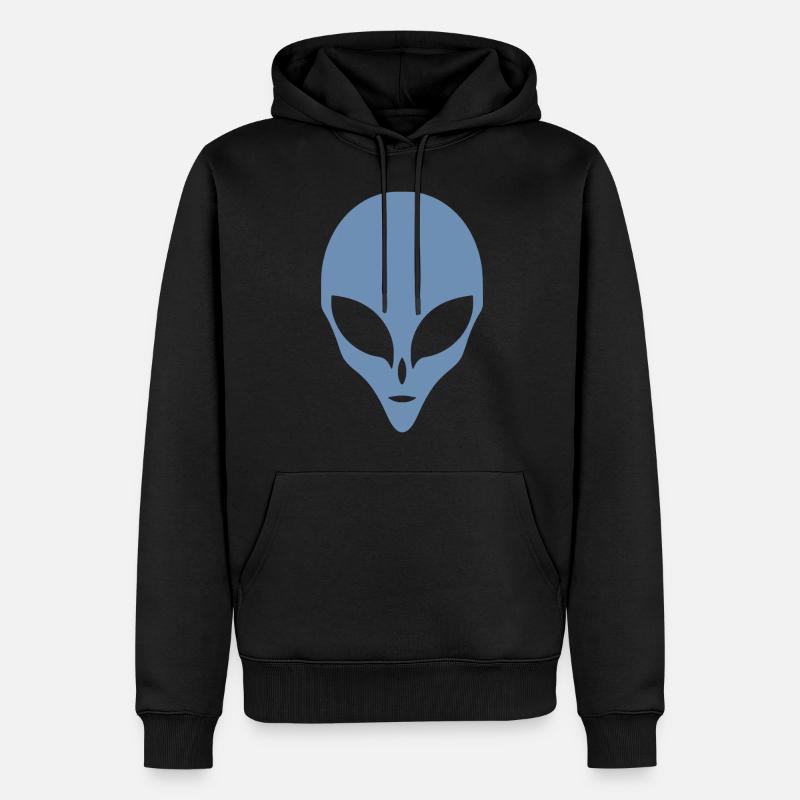 Alien Silhouette Head Face - Sweat à capuche Premium bio Homme - noir