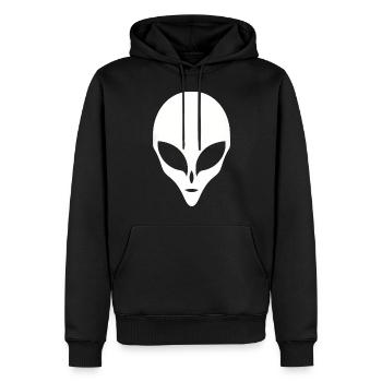 Alien Silhouette Kopf Gesicht - Männer Premium Bio Hoodie - Schwarz - Vorne - Nico (187cm)