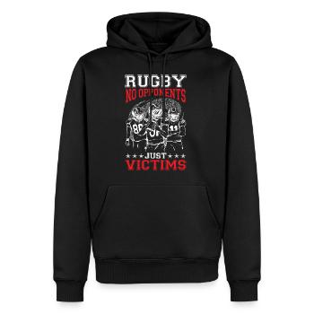 Rugby No Opponents Just Victims 4 - Männer Premium Bio Hoodie - Schwarz - Vorne - Nico (187cm)
