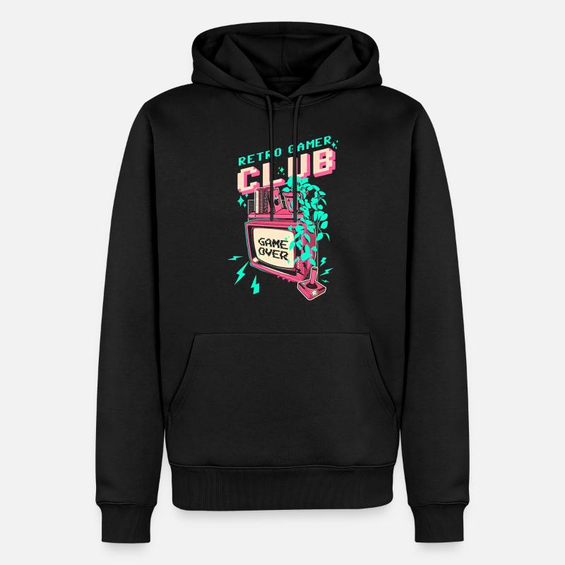 23F 0241 bk - Sweat à capuche Premium bio Homme - noir