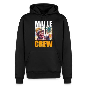 Malle Crew Monkey Party King Mallorca - Men’s Premium Organic Hoodie - black - Front - Nico (187cm)