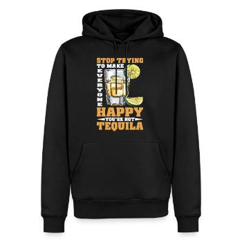 You're Not Tequila Stop Pleasing Everyone 2 - Männer Premium Bio Hoodie - Schwarz - Vorne - Nico (187cm)