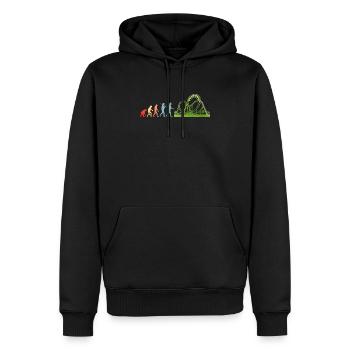 Montagnes russes - Sweat à capuche Premium bio Homme - noir - Devant - Nico (187cm)