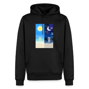 Sonne und Mond - Männer Premium Bio Hoodie - Schwarz - Vorne - Nico (187cm)