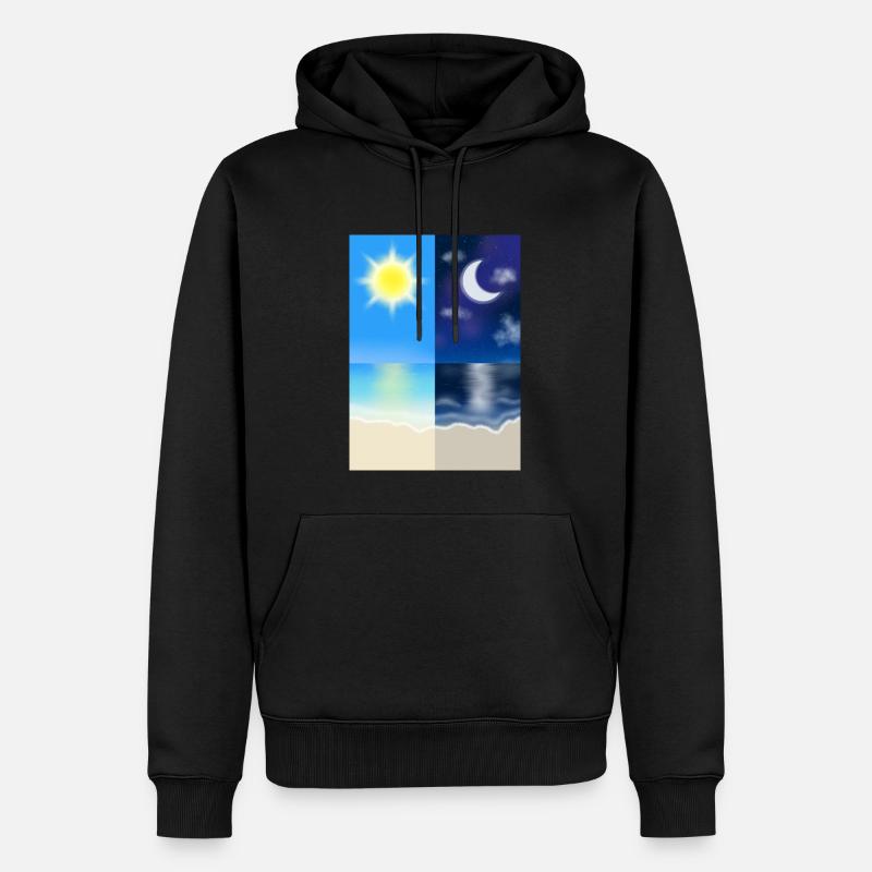 Sun and moon - Sweat à capuche Premium bio Homme - noir