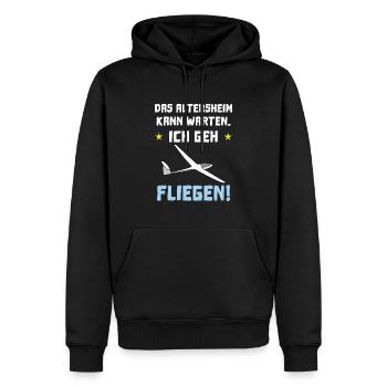 das altersheim kann warten - Männer Premium Bio Hoodie - Schwarz - Vorne - Nico (187cm)