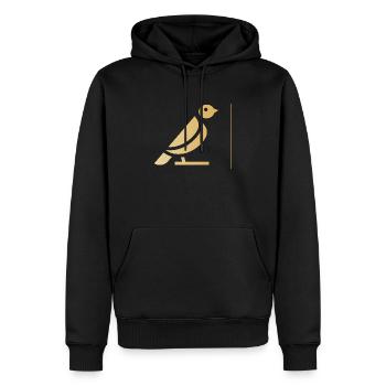 Vogel - Männer Premium Bio Hoodie - Schwarz - Vorne - Nico (187cm)
