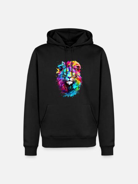 Painted Lion - Men’s Premium Organic Hoodie - black
