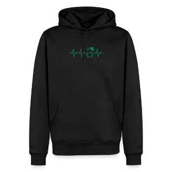 Noix de coco - Sweat à capuche Premium bio Homme - noir - Devant - Nico (187cm)