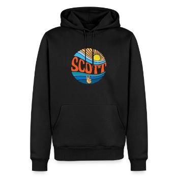 Scott Shirt Vintage Sunset Scott Groovy Tie Dye - Männer Premium Bio Hoodie - Schwarz - Vorne - Nico (187cm)