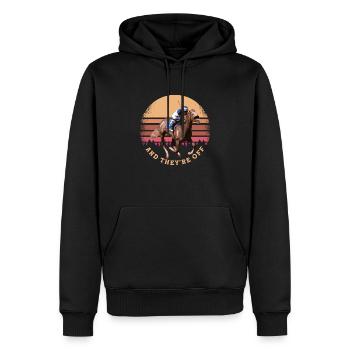 And They're Off - Funny Horse Racing at Vintage - Men’s Premium Organic Hoodie - black - Front - Nico (187cm)