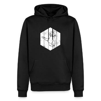 Handballspieler Skizze - Männer Premium Bio Hoodie - Schwarz - Vorne - Nico (187cm)