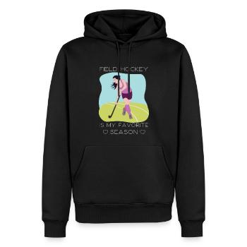 Le hockey sur gazon est ma saison préférée de hockey en salle - Sweat à capuche Premium bio Homme - noir - Devant - Nico (187cm)