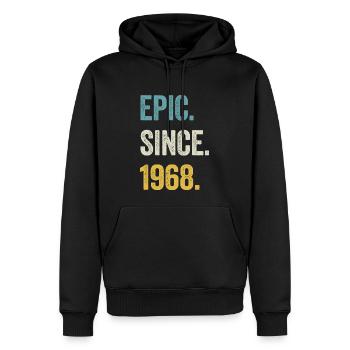 56e anniversaire 56 ans d’épopée depuis 1968 - Sweat à capuche Premium bio Homme - noir - Devant - Nico (187cm)
