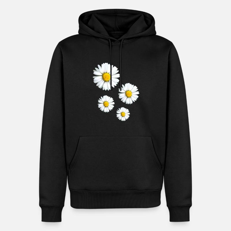 Gänseblümchen,blumen,Blüten - Männer Premium Bio Hoodie - Schwarz