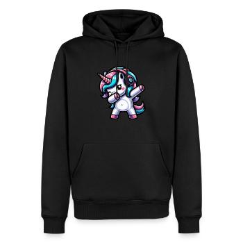Dabbing Unicorn - Men’s Premium Organic Hoodie - black - Front - Nico (187cm)