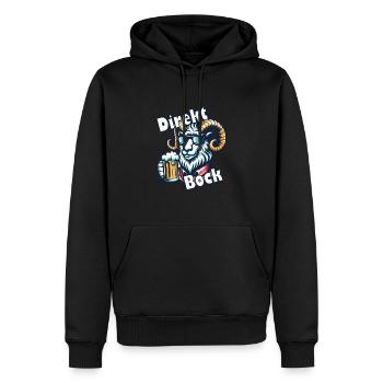 Direkt Bock - Männer Premium Bio Hoodie - Schwarz - Vorne - Nico (187cm)