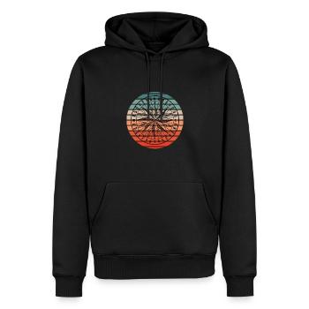 Voyage Monde Randonnée Aventure Vacances - Sweat à capuche Premium bio Homme - noir - Devant - Nico (187cm)