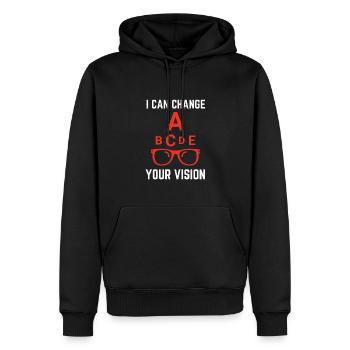 Ophtalmologiste Optométriste Optométrie et Opticien - Sweat à capuche Premium bio Homme - noir - Devant - Nico (187cm)