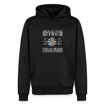 Darts League Night And Darts Board 180 Points - Men’s Premium Organic Hoodie - black - Front - Nico (187cm)