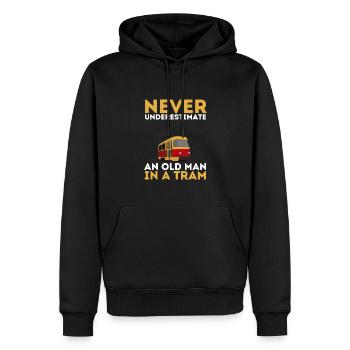 Tram Vehicle Train Streetcar Trolley Cablecar - Männer Premium Bio Hoodie - Schwarz - Vorne - Nico (187cm)