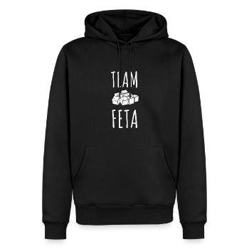Feta Grec Feta Cheese Lover Et Greek Foodlover - Sweat à capuche Premium bio Homme - noir - Devant - Nico (187cm)