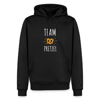 Bretzel Chocolat recouvert De Bretzels Bâtonnets Et - Sweat à capuche Premium bio Homme - noir - Devant - Nico (187cm)