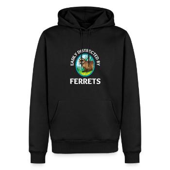 Furet Belette Pet Rongeur Animal Vateranian - Sweat à capuche Premium bio Homme - noir - Devant - Nico (187cm)