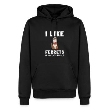 Furet Belette Pet Rongeur Animal Vateranian - Sweat à capuche Premium bio Homme - noir - Devant - Nico (187cm)