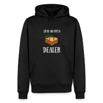 Spanakopita Cuisine grecque Grèce Grec - Sweat à capuche Premium bio Homme - noir - Devant - Nico (187cm)