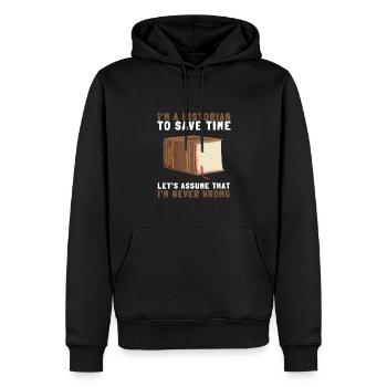Research Historian Museum Curator And Archivist - Men’s Premium Organic Hoodie - black - Front - Nico (187cm)