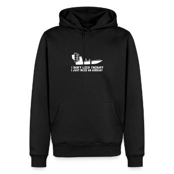 Hydroplane des marais Fanboat Airboating Hover - Sweat à capuche Premium bio Homme - noir - Devant - Nico (187cm)