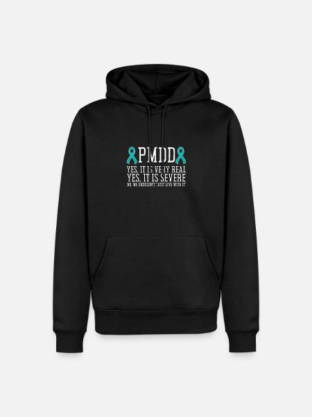 PMDD Sensibilisation Syndrome prémenstruel menstruel - Sweat à capuche Premium bio Homme - noir