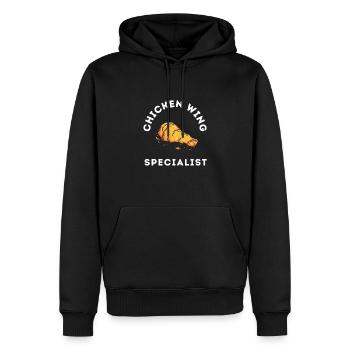 Ailes de poulet Poulet frit et pépites de poulet - Sweat à capuche Premium bio Homme - noir - Devant - Nico (187cm)