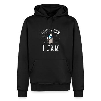 Cajon Box Drum Instrument Peruvian Cajon - Männer Premium Bio Hoodie - Schwarz - Vorne - Nico (187cm)