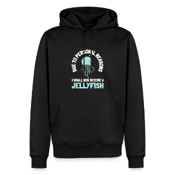 Jelly Fish Medusozoa Marine Biologist Ocean - Men’s Premium Organic Hoodie - black - Front - Nico (187cm)