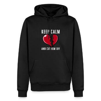 Restez calme et coupez-le - Sweat à capuche Premium bio Homme - noir - Devant - Nico (187cm)