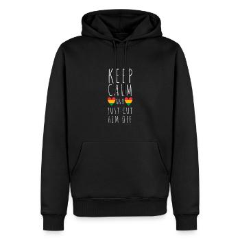 Restez calme et coupez-le - Sweat à capuche Premium bio Homme - noir - Devant - Nico (187cm)